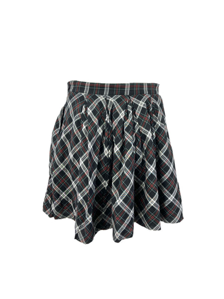 STEVEN ALAN Women's Black Georgia Plaid Pocket Skirt NWT
