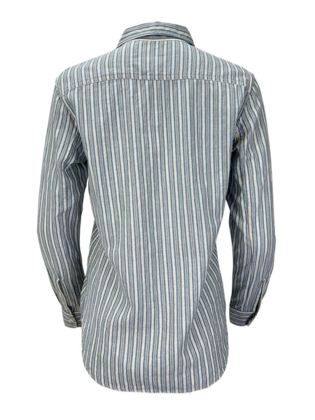 STEVEN ALAN Women's Blue Riveter Striped Casual Shirt NWT