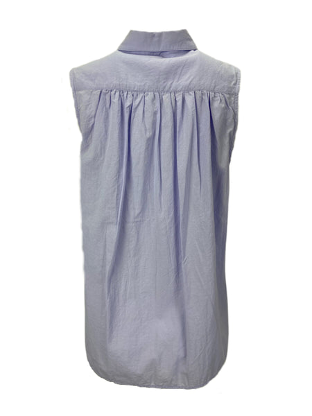 STEVEN ALAN Women's Riley Purple Sleeveless Button Down Organic Blouse Sz L NWT