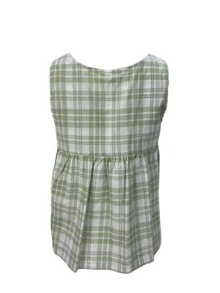 STEVEN ALAN Women's Green Willow Sleeveless Plaid Tank Top NWT