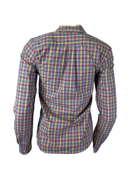 STEVEN ALAN Women's Purple Reverse Seam Plaid Casual Shirt Sz P NWT