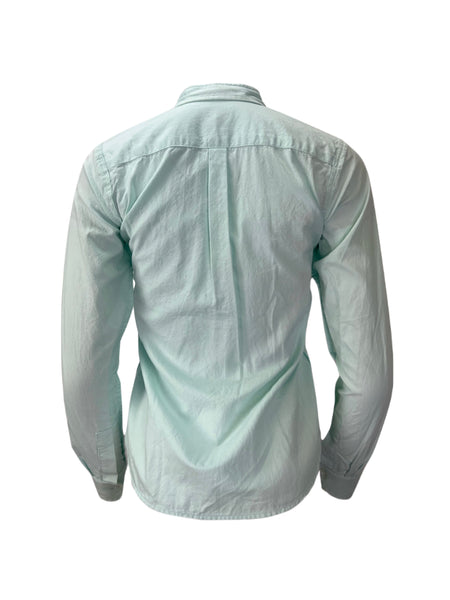 STEVEN ALAN Women's Blue Reverse Seam Casual Shirt Sz P NWT