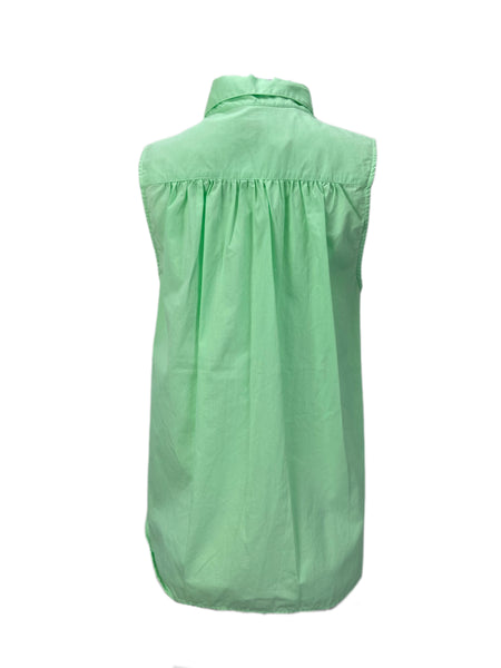 STEVEN ALAN Women's Green Riley Sleeveless Button Down Blouse Sz L NWT