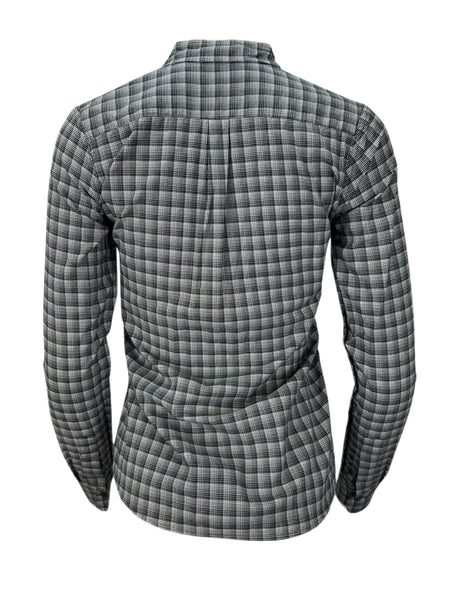 STEVEN ALAN Women's Black Reverse Seam Plaid Casual Shirt Sz P NWT