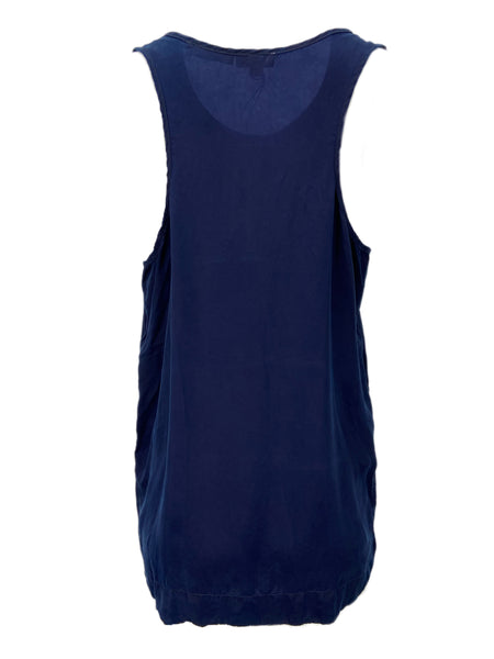STEVEN ALAN Women's Navy Betty Sleeveless Tank Top Sz L NWT