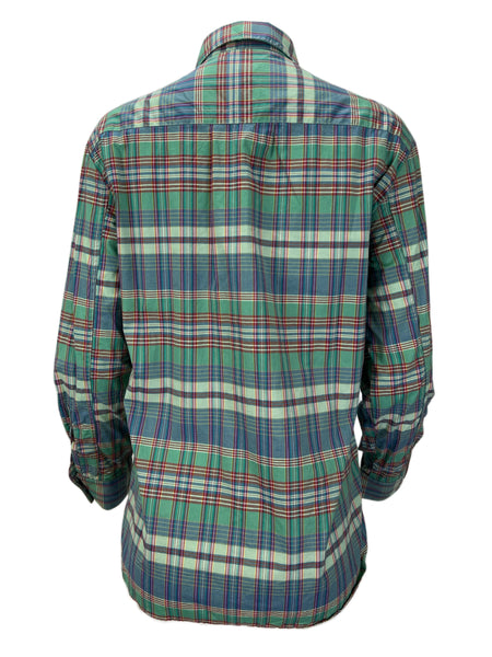 STEVEN ALAN Women's Green Boyfriend Plaid Casual Shirt NWT