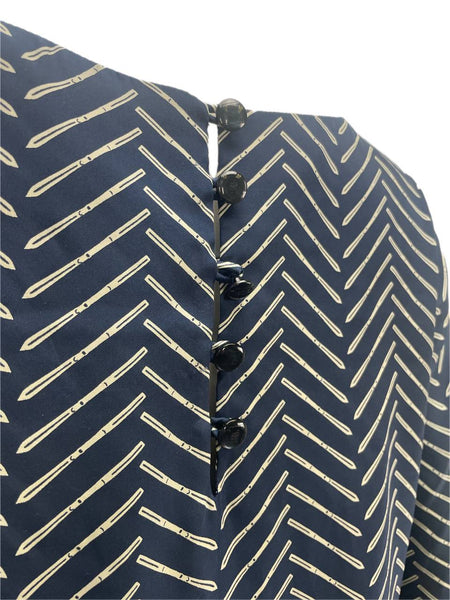 ELIZABETH MCKAY Women's Navy Skis Dress #404 14 NWT