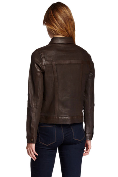 MIRACLEBODY  by Miraclesuit Women's Mahogany Coated Denim Jacket Sz S NWT $156