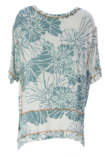 Miraclebody by Miraclesuit Women's Patina Green Twila Printed Seamed Top