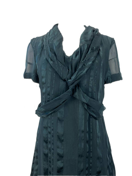 RICHARD CHAI Women's Green Shawl Collar Dress #4F11 NWT