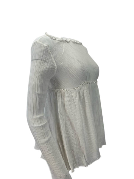 RICHARD CHAI Women's White Round Neck Blouse #4R12 NWT