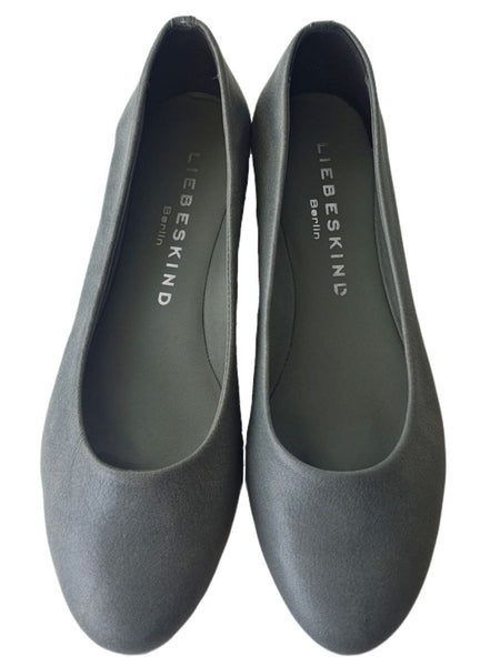 LIEBESKIND Women's Grey Leather Balerina Flats #LK5011 10.5 NWOB