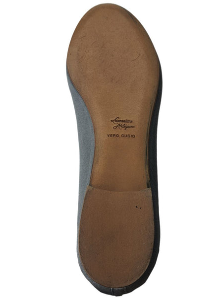 LIEBESKIND Women's Grey Leather Balerina Flats #LK5011 10.5 NWOB