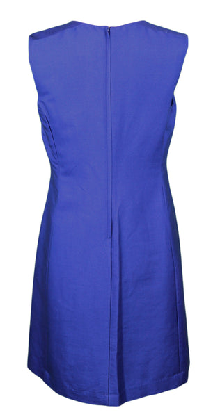 ELIZABETH MCKAY Blue Sleeveless Crewneck Julia Shift Dress 5078 $285 NWT