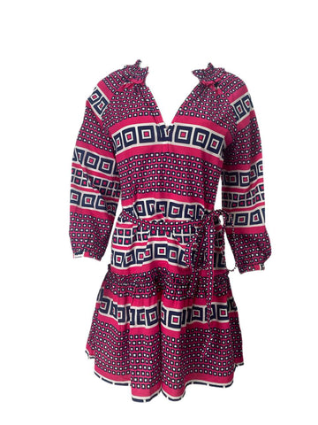 ELIZABETH MCKAY Women's Pink Ruffle Dress #5256 S NWT