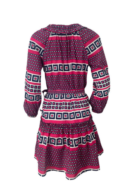 ELIZABETH MCKAY Women's Pink Ruffle Dress #5256 S NWT