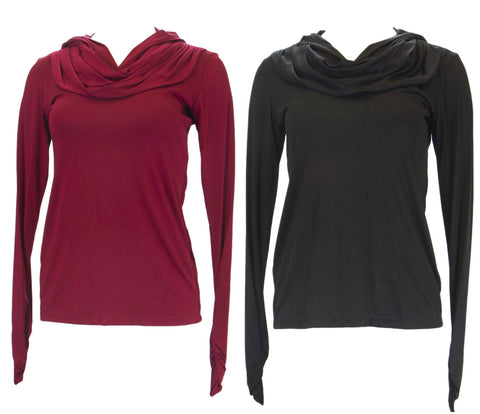 ANALILI Women's Long Sleeve Hooded Top 554R18 $140 NWT