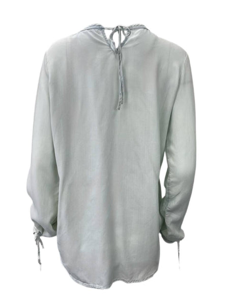 SCOTCH & SODA Women's Blue Jeans Round Neck Blouse #555 2 NWOT