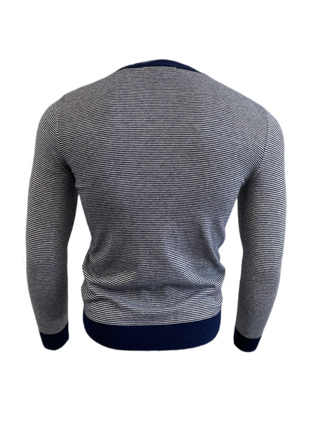 SCOTCH & SODA Men's Navy Striped Classic Crewneck Sweater #571 S NWT