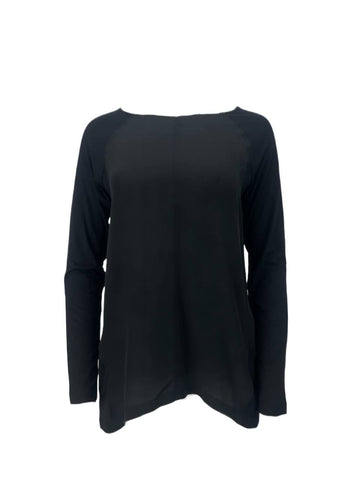 9/15 Women's Black Round Neck Long Sleeve Top #58T NWT