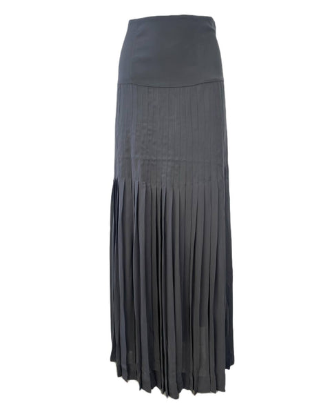 RICHARD CHAI Women's Grey Long Pleated Skirt #5F11 NWT