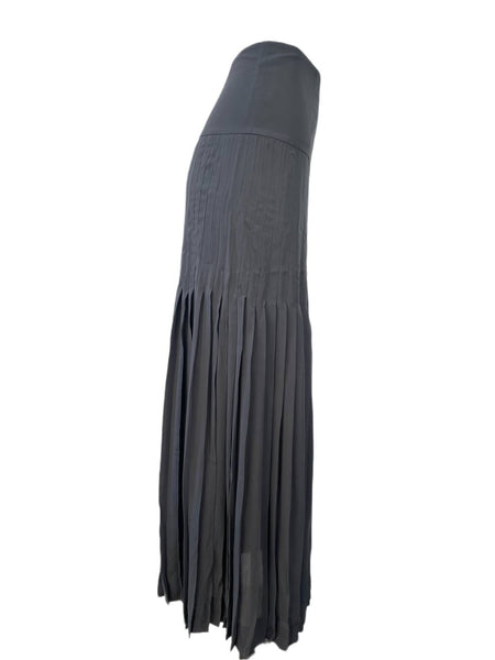RICHARD CHAI Women's Grey Long Pleated Skirt #5F11 NWT