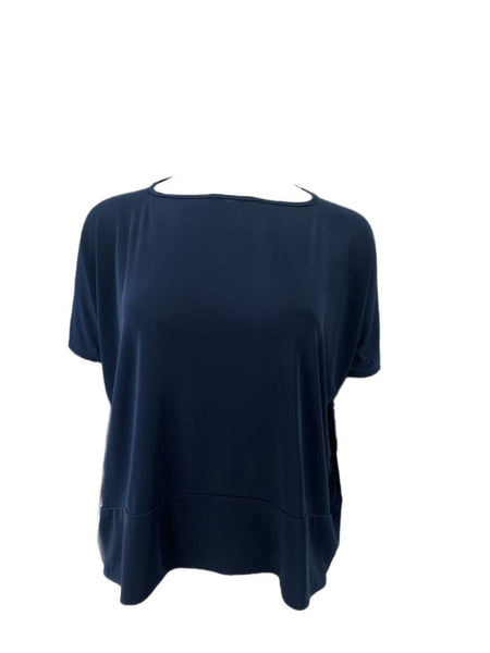 RICHARD CHAI Women's Navy Round Neck Top #5R12 0 NWT