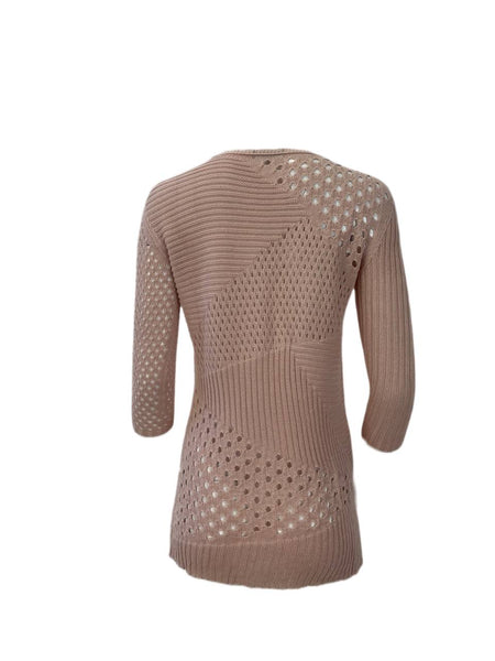 RICHARD CHAI Women's Pink 3/4 Sleeve Cardigan #5S11  XS NWT