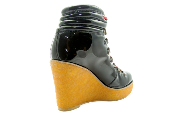 Philip Simon Hiker 200 Heel Black Leather Boot  Shoes 61FHK200W-BLK New $249