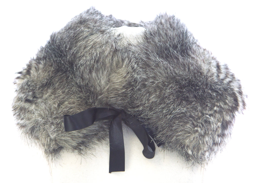 STEVIE MAC Women's Grey Faux Fur Hand-Made Fashion Collar Scarf #6424 Sz O/S NEW