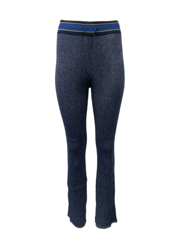 SCOTCH & SODA Women's Blue Lurex Knit Flared Pants #653 XS NWT
