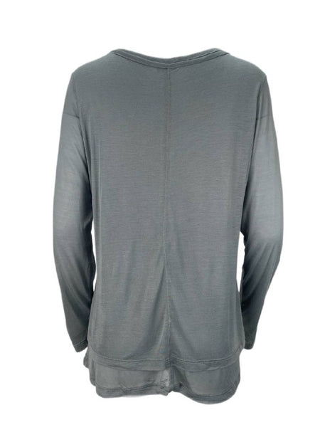 9/15 Women's Blue Stone Long Sleeve Blouse #65T L NWT