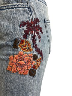 SCOTCH & SODA Women's Blue Embroidered Boyfriend Jeans #666 26/32 NWT