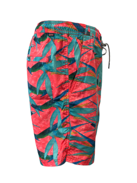 SCOTCH & SODA Men's Pink Swim All Over Print Shorts #693 XXL NWT