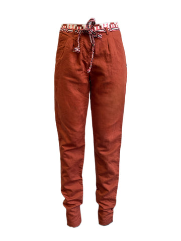 Maison Scotch Women's Brown Lightweight Tie Dye Pants #701 NWT