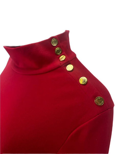 ELIZABETH MCKAY Women's Red Riley Turtleneck Top #7073 XL NWT