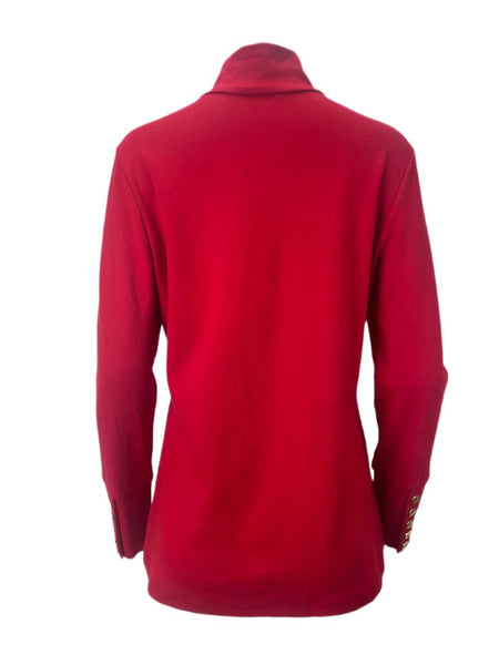ELIZABETH MCKAY Women's Red Riley Turtleneck Top #7073 XL NWT