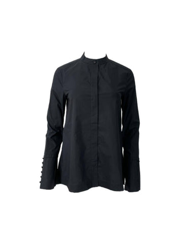 DEREK LAM Women's Black Long Sleeve Shirt #708CP 4 NWT