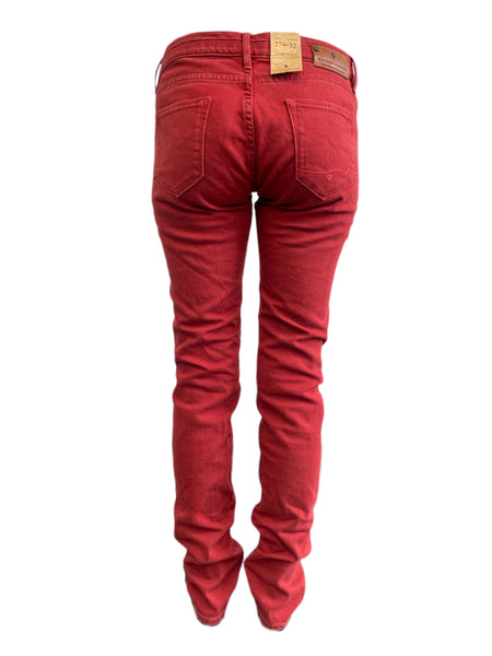 Maison Scotch Women's Burgundy Skinny Low Rise Pants #725 27/32 NWT