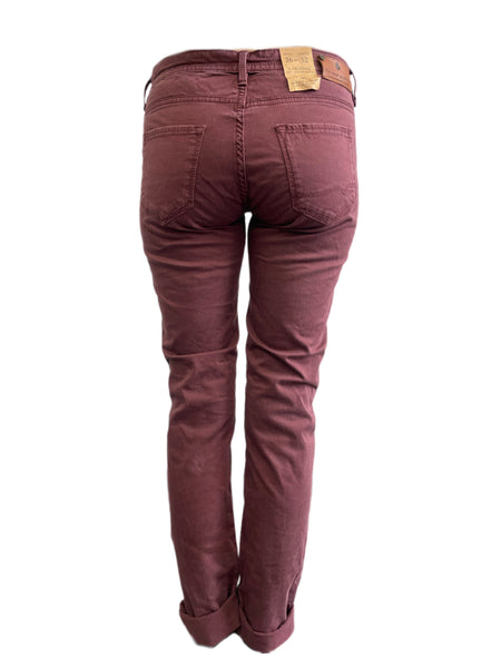 Maison Scotch Women's Burgundy Soft Low Rise Pants #726 NWT