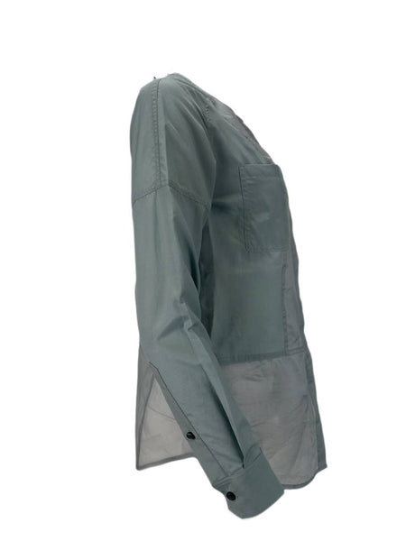 9/15 Women's Blue Stone Lightweight Long Sleeve Blouse #72T NWT