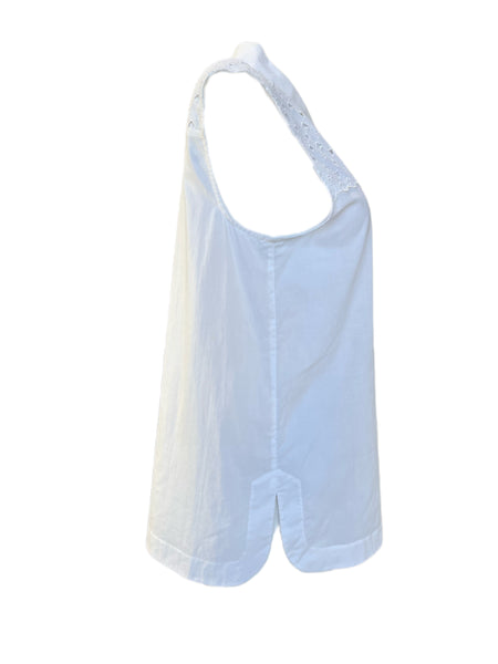 SCOTCH & SODA Women's White Button Front Sleeveless Collared Top #756 NWT