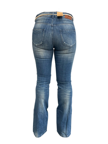 MAISON SCOTCH Women's Blue Flared Tie Dye Jeans #756 NWT