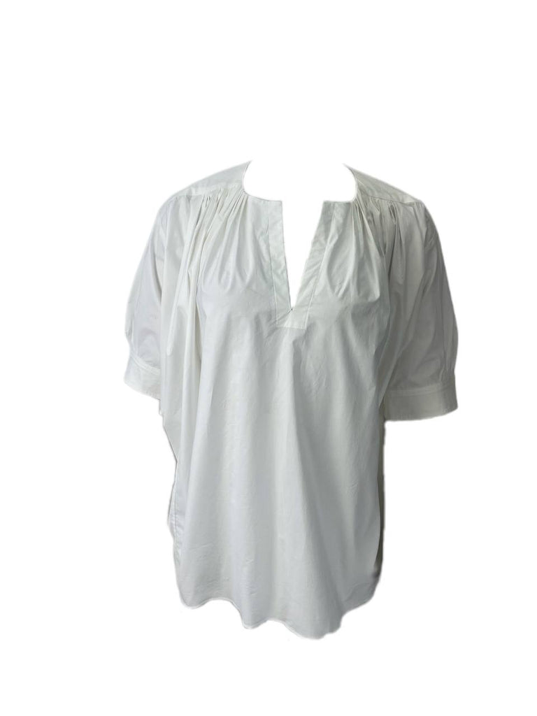 DEREK LAM Women's White V-Neck Blouse #76CP 46 NWT