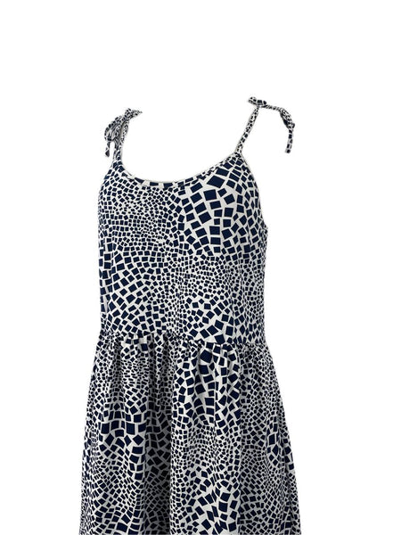 ELIZABETH MCKAY Women's Navy Square Animal Dress #7714 XL NWT