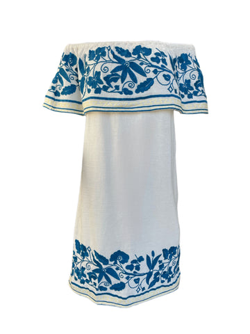 SCOTCH & SODA Women's White Embroidered Off-the-sholder Dress #826 NWT
