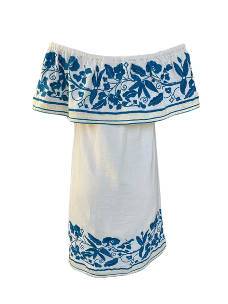 SCOTCH & SODA Women's White Embroidered Off-the-sholder Dress #826 NWT