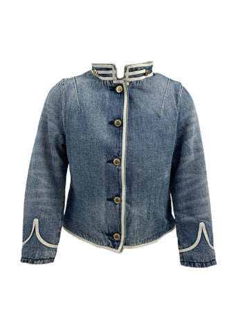 SCOTCH & SODA Boys Blue Jeans Button Down Jacket #837 6 NWT