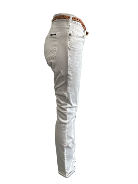 MAISON SCOTCH Women's White Belted Skinny Jeans #849 NWT