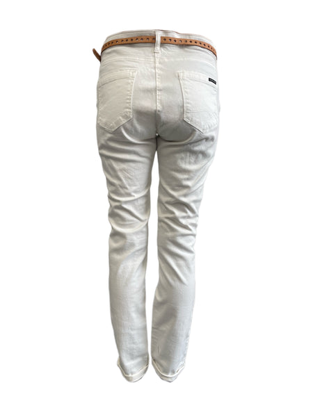 MAISON SCOTCH Women's White Belted Skinny Jeans #849 NWT